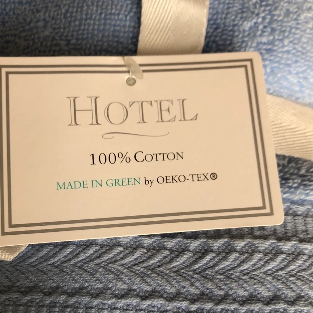 Hotel Bath Blue Cotton Hand Towels